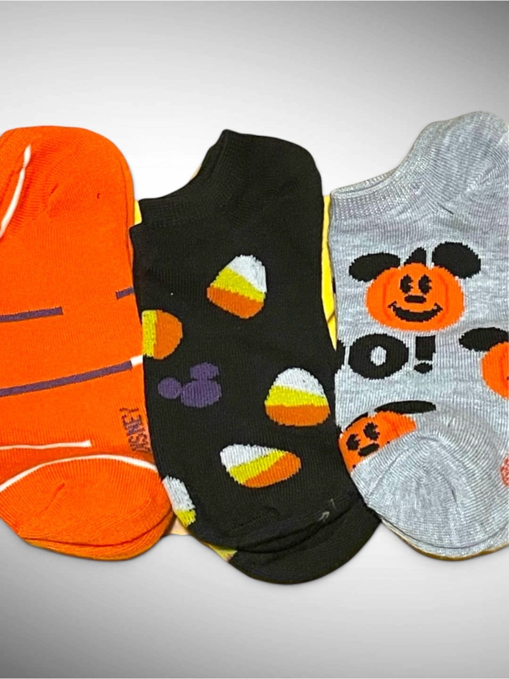 Disney Mickey Mouse Halloween Socks 3 Pair Set Women’s 9-11 NWOT